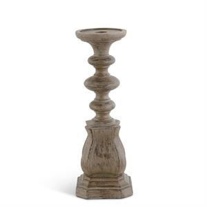 Tan Distressed Resin Taper/Pillar Candleholders
