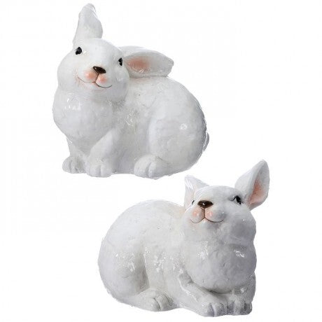 Ivory Glazed Terracotta Bunny