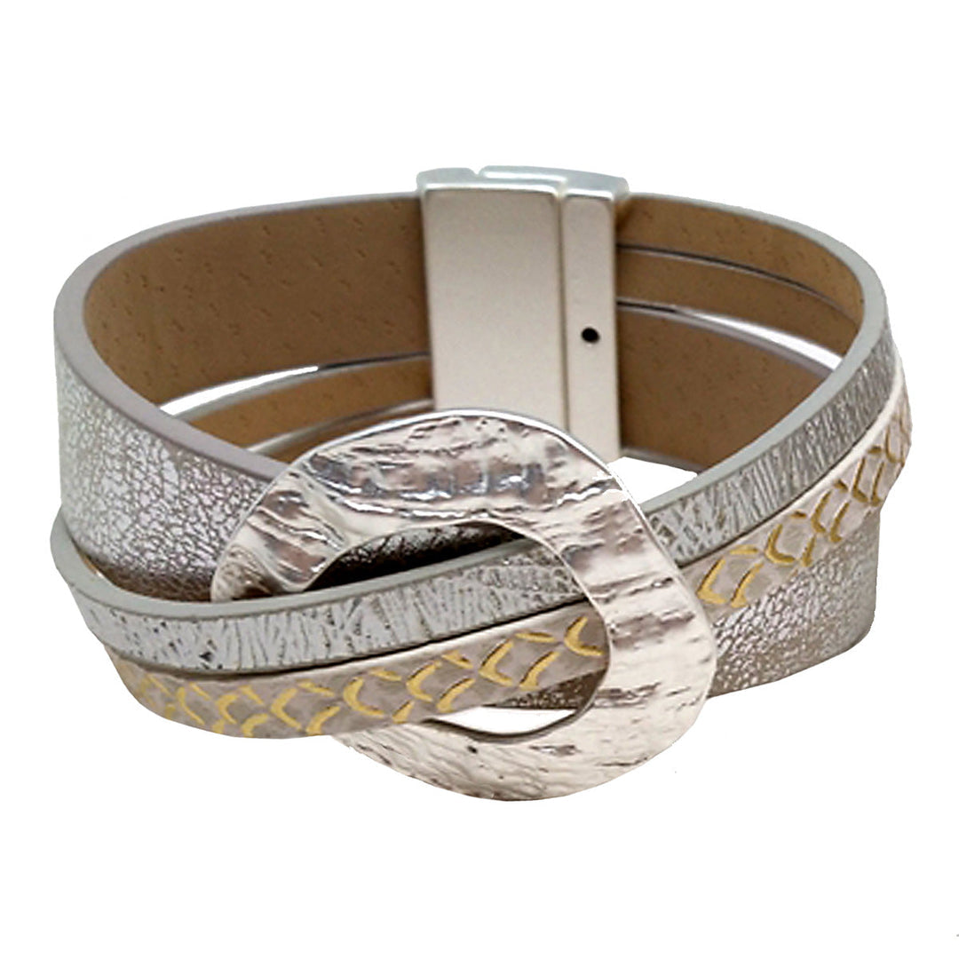 Hammered Metal Loop Magnetic Bracelets