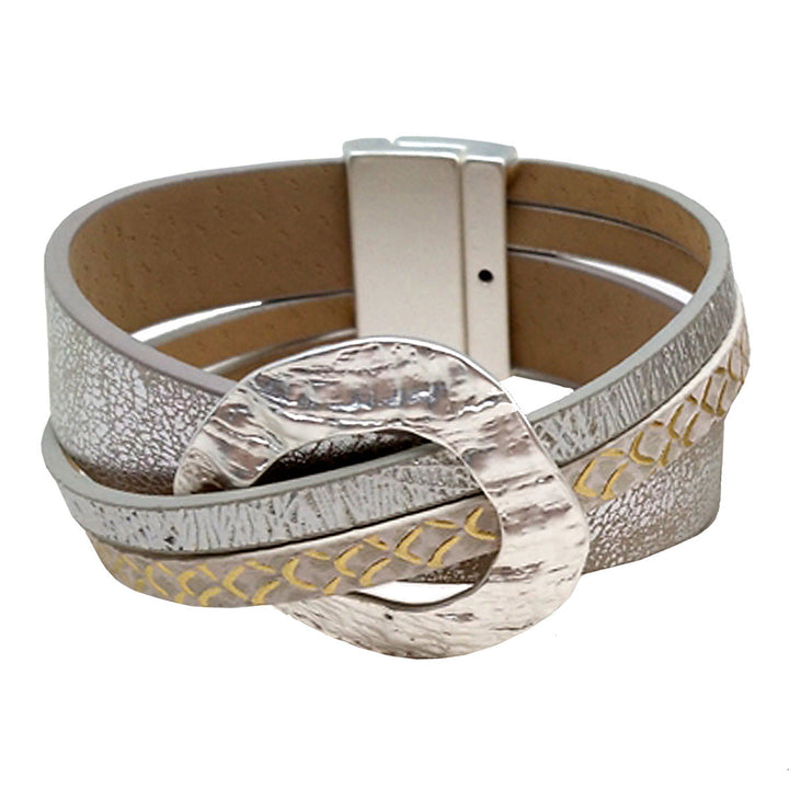 Hammered Metal Loop Magnetic Bracelets