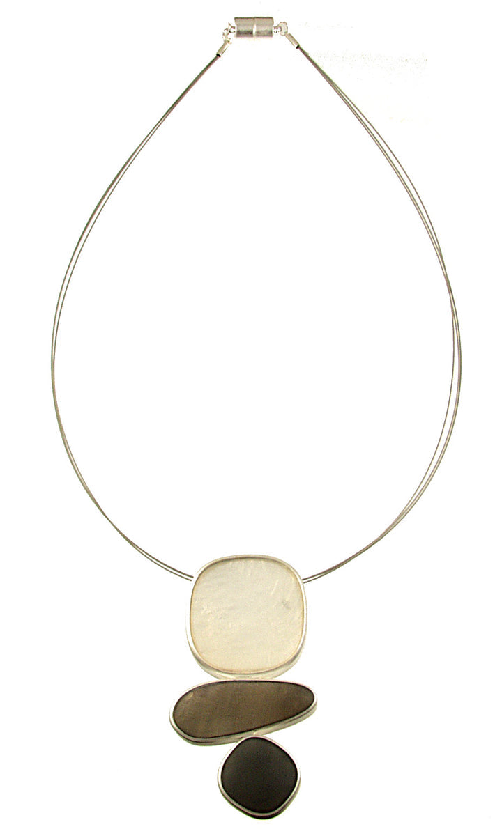 White and Earth Toned Stone Necklace