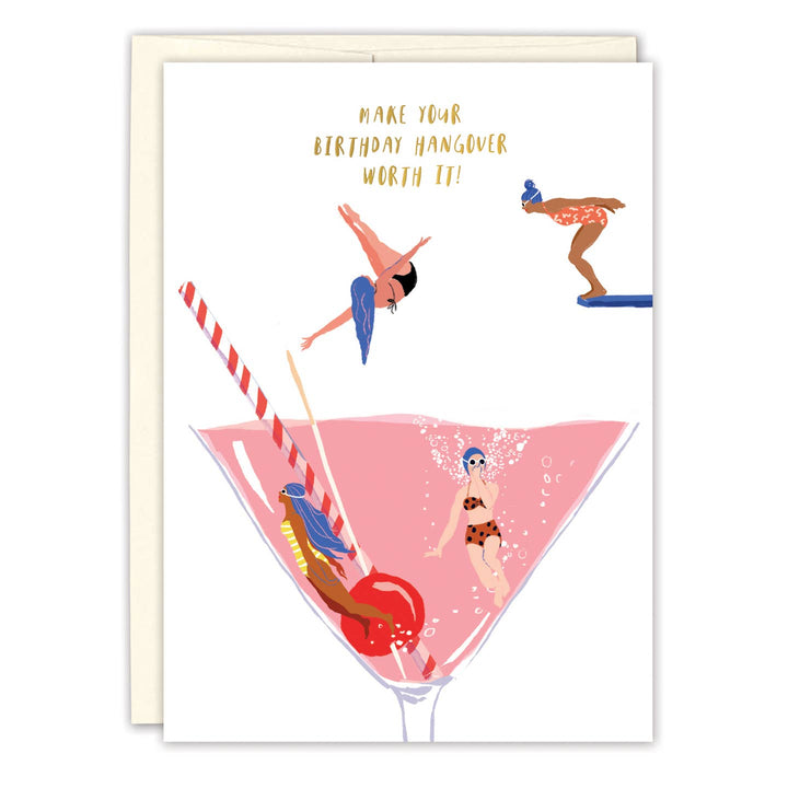 Martini Birthday Greeting Card