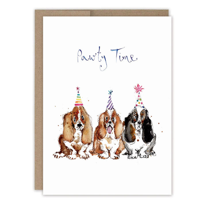 Pawty Time Hounds Birthday Greeting Card