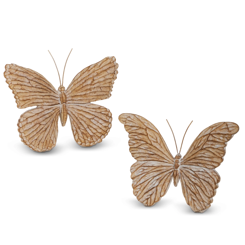 Whitewash Carved Butterfly