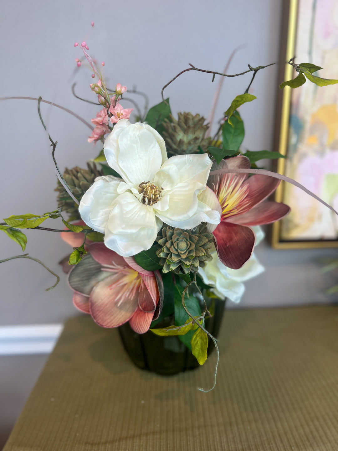Coral & Ivory Magnolia Instant Arrangement
