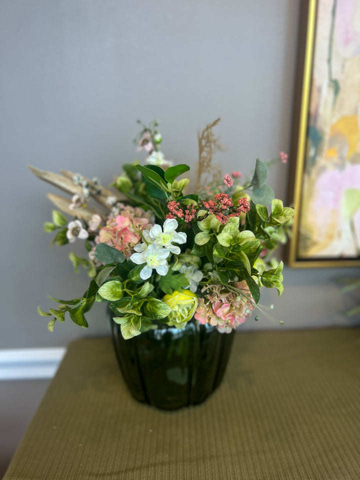 Light Pink and Chartreuse Instant Arrangement