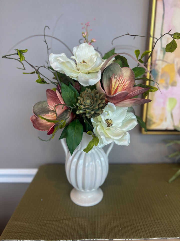 Coral & Ivory Magnolia Instant Arrangement