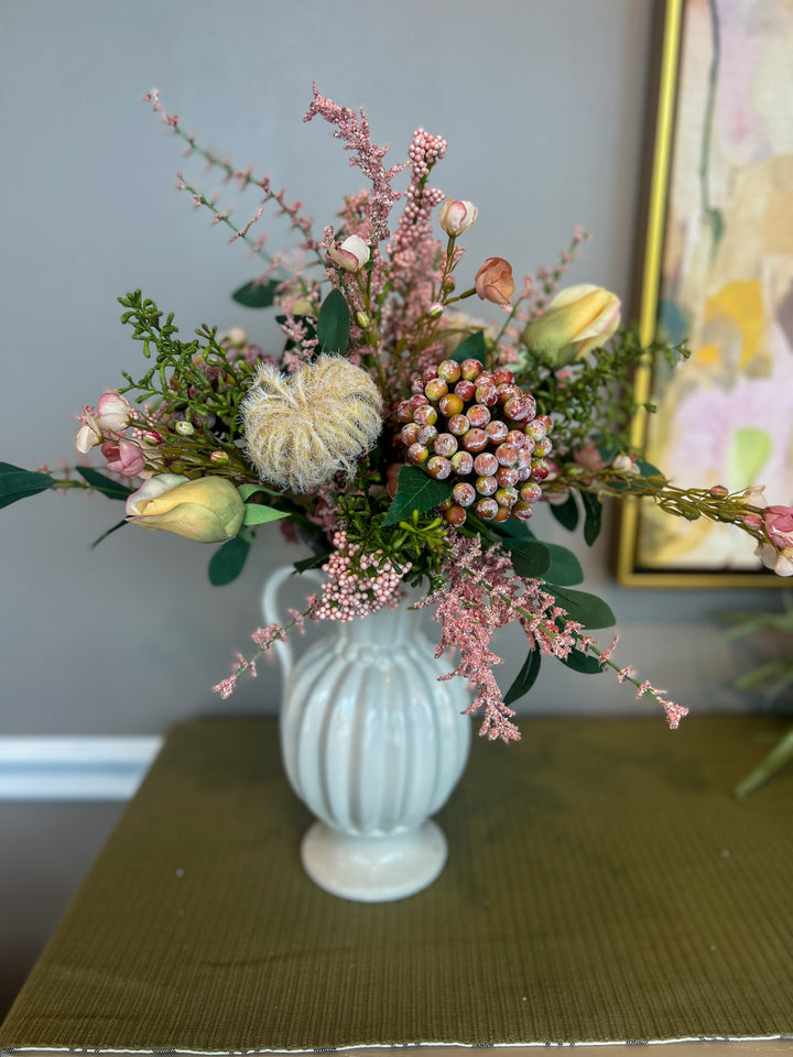 Coral and Soft Yellow Tulip Instant Arrangement