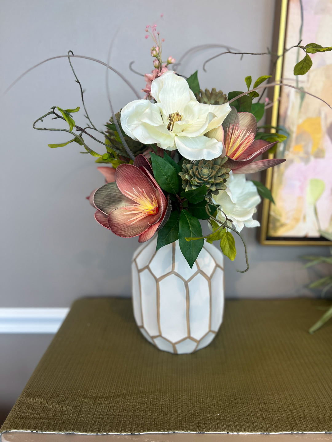 Coral & Ivory Magnolia Instant Arrangement