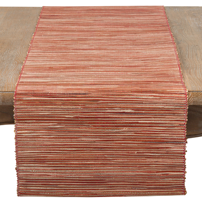 Shimmering Woven Nubby Runner in Rust