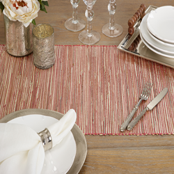 Shimmering Woven Nubby Runner in Rust