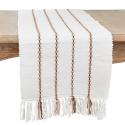 Brown and White Striped Runner