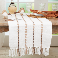Brown and White Striped Runner