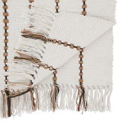 Brown and White Striped Runner