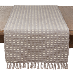 Dashed Woven Runner in Grey