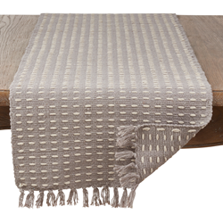 Dashed Woven Runner in Grey