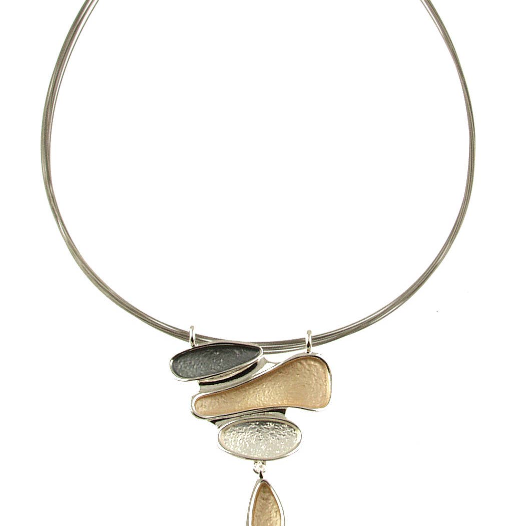Metallic Stone Stack Necklace