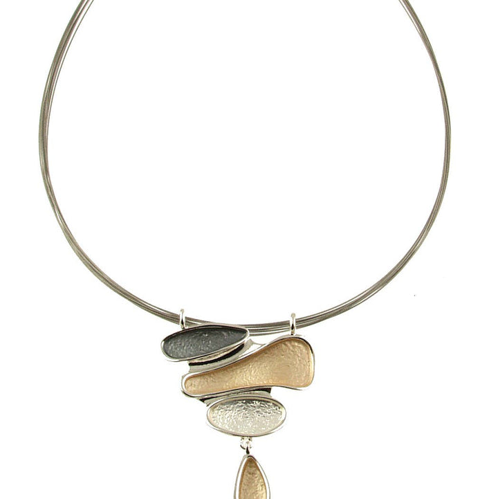 Metallic Stone Stack Necklace