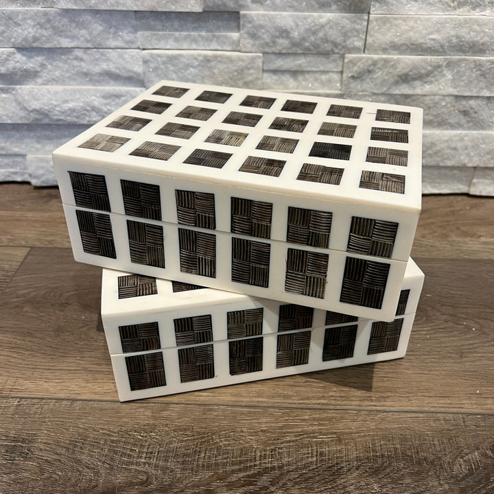 Horn & Bone Checkered Decorative Box