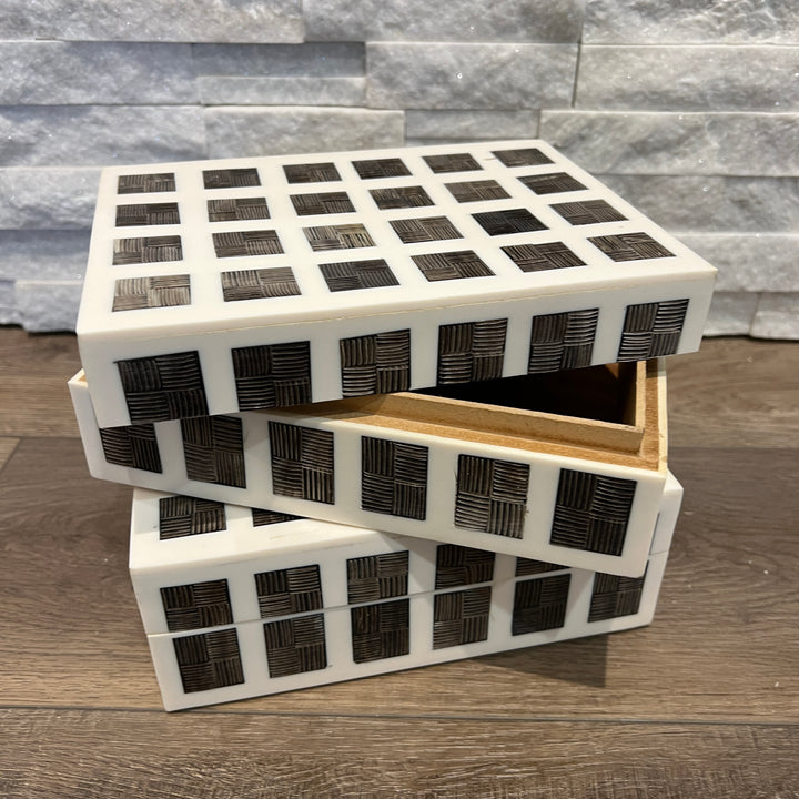 Horn & Bone Checkered Decorative Box