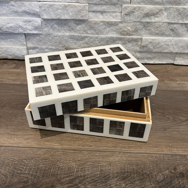 Horn & Bone Checkered Decorative Box