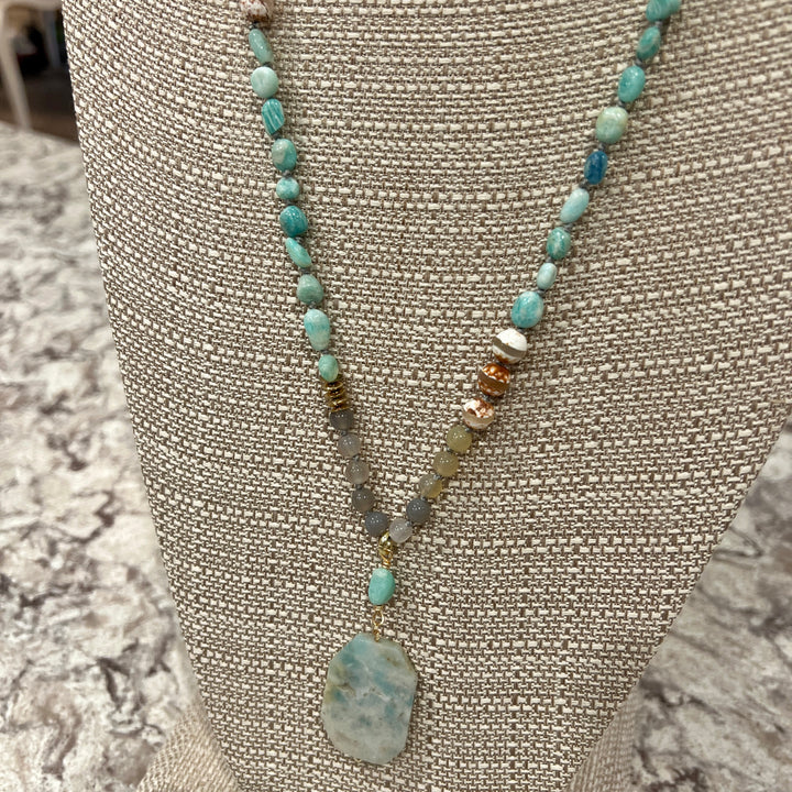 Stone Pendant Beaded Necklaces