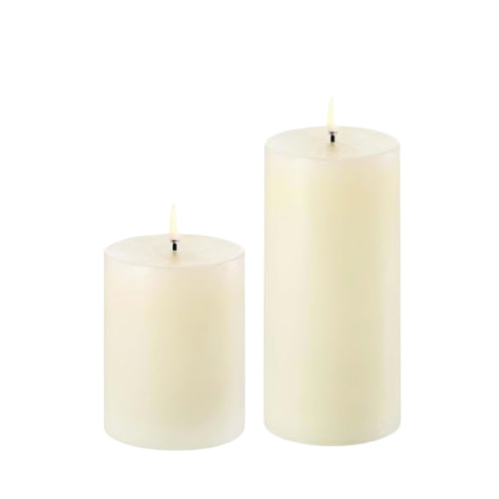 Ivory Smooth LED Pillar Candles