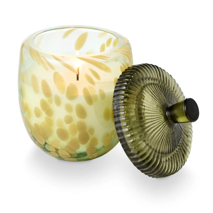 Leaves & Acorns Glass Acorn Candle
