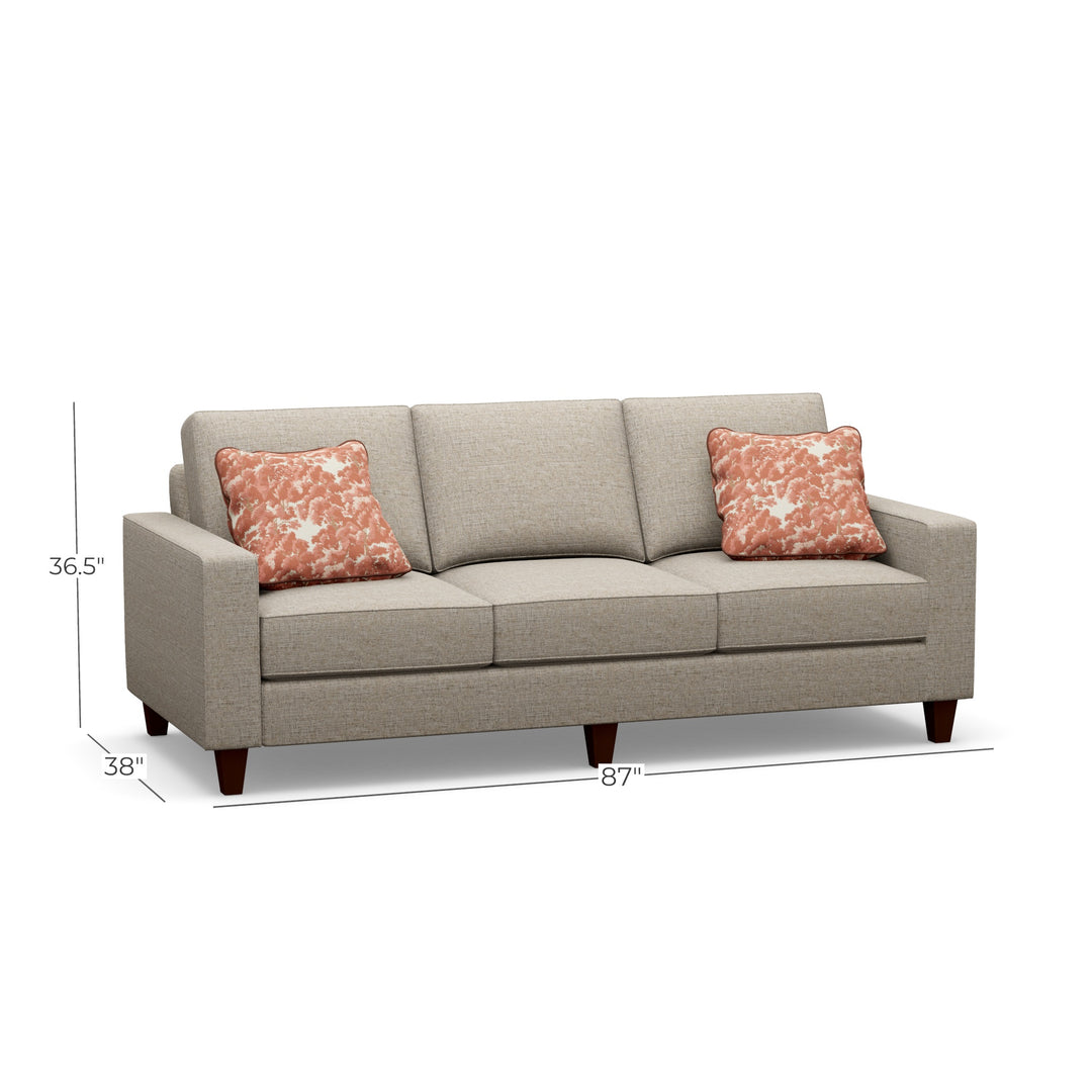 Louise Long Sofa in Wooly Bully