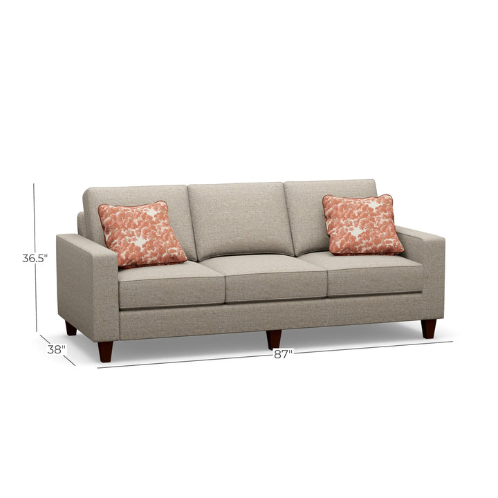 Louise Long Sofa in Wooly Bully