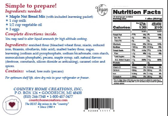 Maple Nut Bread Mix