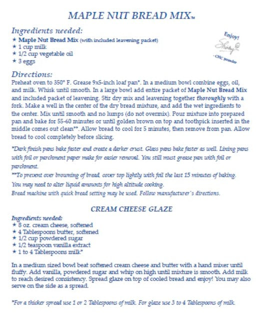Maple Nut Bread Mix