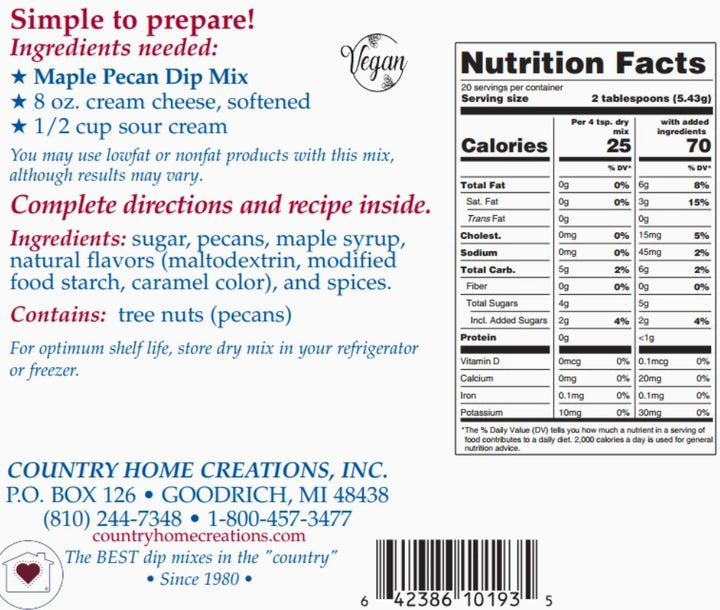 Maple Pecan Dip Mix