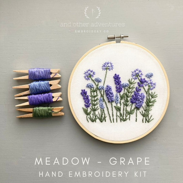 Meadow Hand Embroidery Kit- Grape