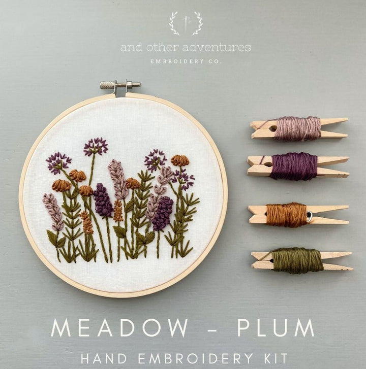 Meadow Hand Embroidery Kit-Plum