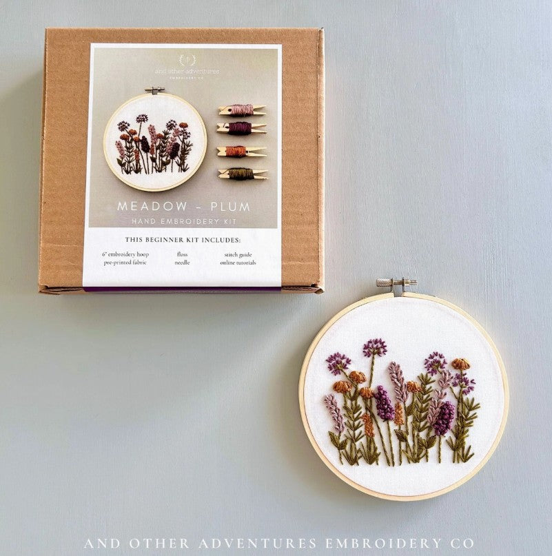 Meadow Hand Embroidery Kit-Plum
