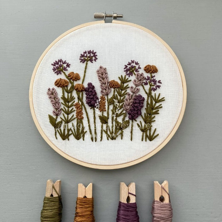 Meadow Hand Embroidery Kit-Plum