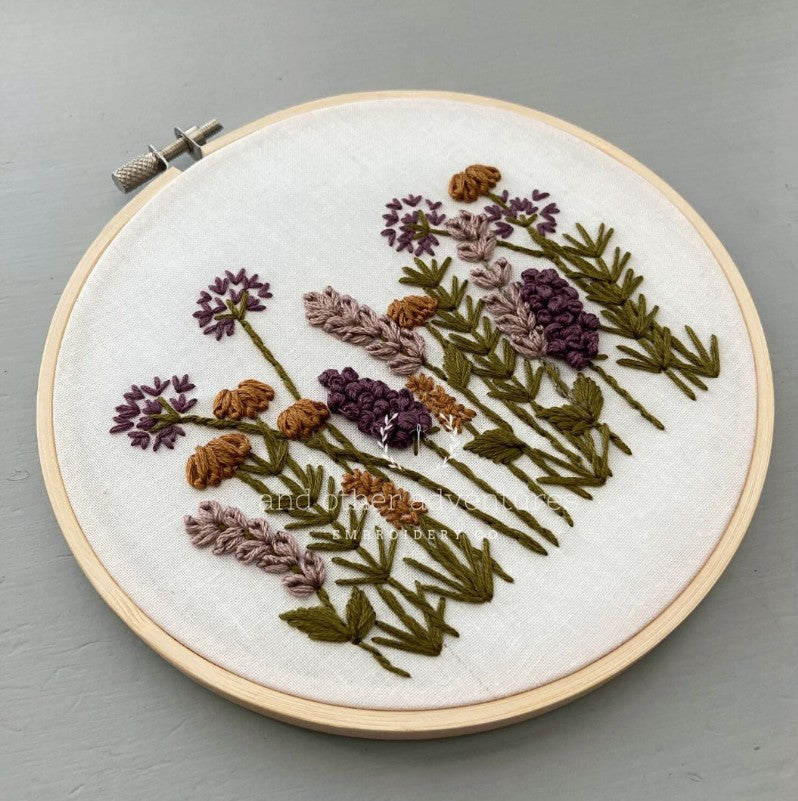Meadow Hand Embroidery Kit-Plum