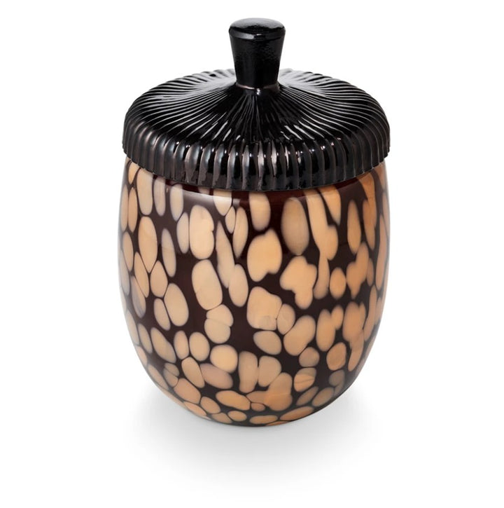 Midnight Pumpkin Glass Acorn Candle