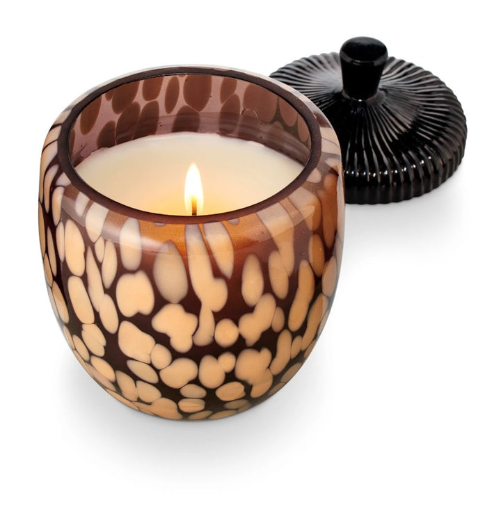 Midnight Pumpkin Glass Acorn Candle