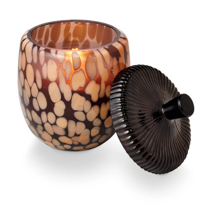 Midnight Pumpkin Glass Acorn Candle