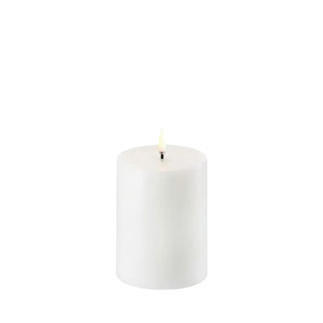 Nordic White Smooth LED Pillar Candles