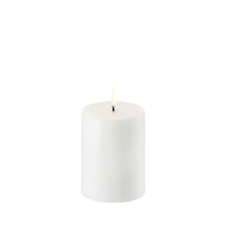 Nordic White Smooth LED Pillar Candles