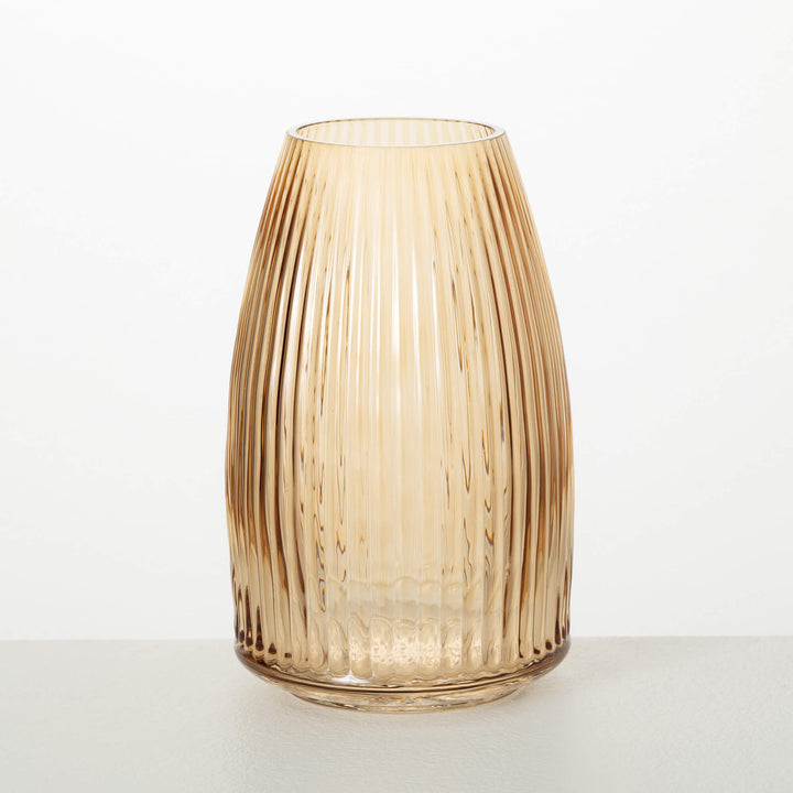 Ribbed Glass Vase