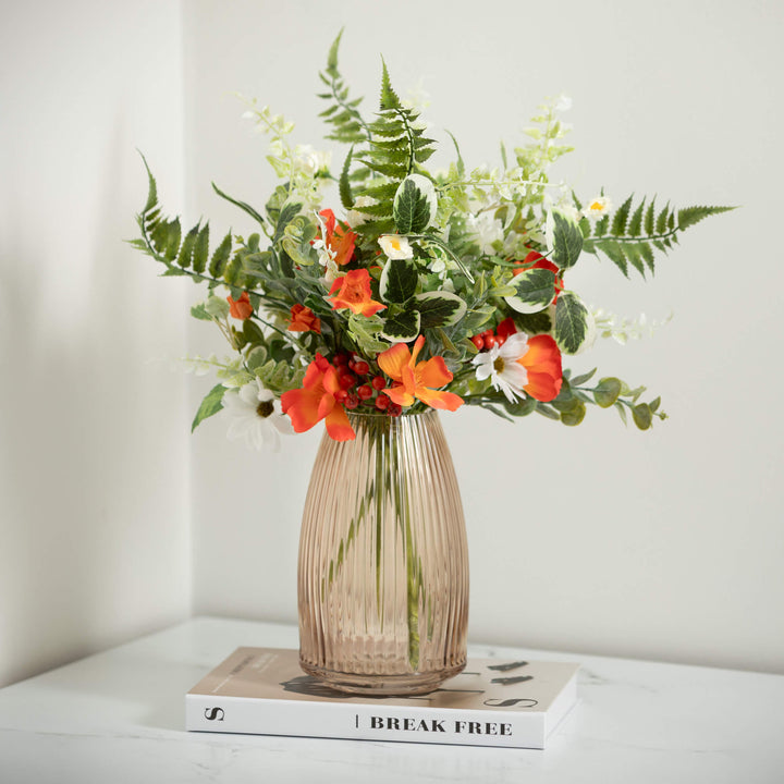 Ribbed Glass Vase