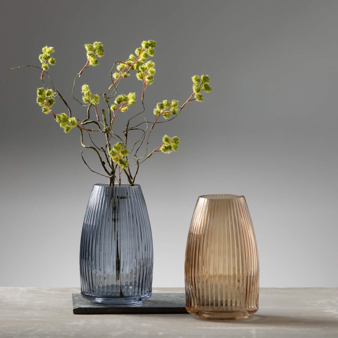 Ribbed Glass Vase
