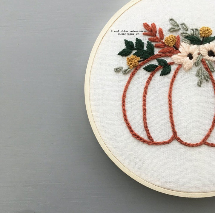 Rust Pumpkin Embroidery Kit