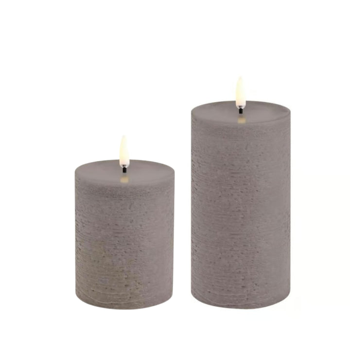 Sandstone Rustic LED Pillar Candles