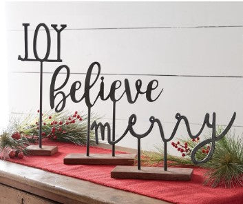 Holiday Cast Iron Sentiment Sitters