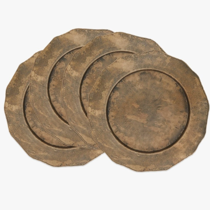 Gold Scallop Edge Hammered Charger